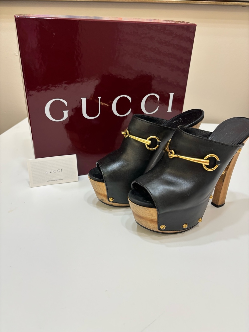 ✨ Vintage Gucci Horsebit Wood Platform Mules ✨ Refurbished